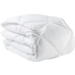 Couette légère 1 personne 140x200 cm uni blanc
