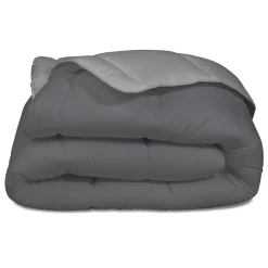 Couette légère 2 personnes bicolore gris 220x240cm