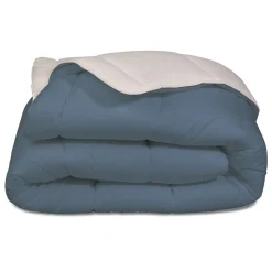 Couette légère 2 personnes bicolore bleu et beige 220x240cm