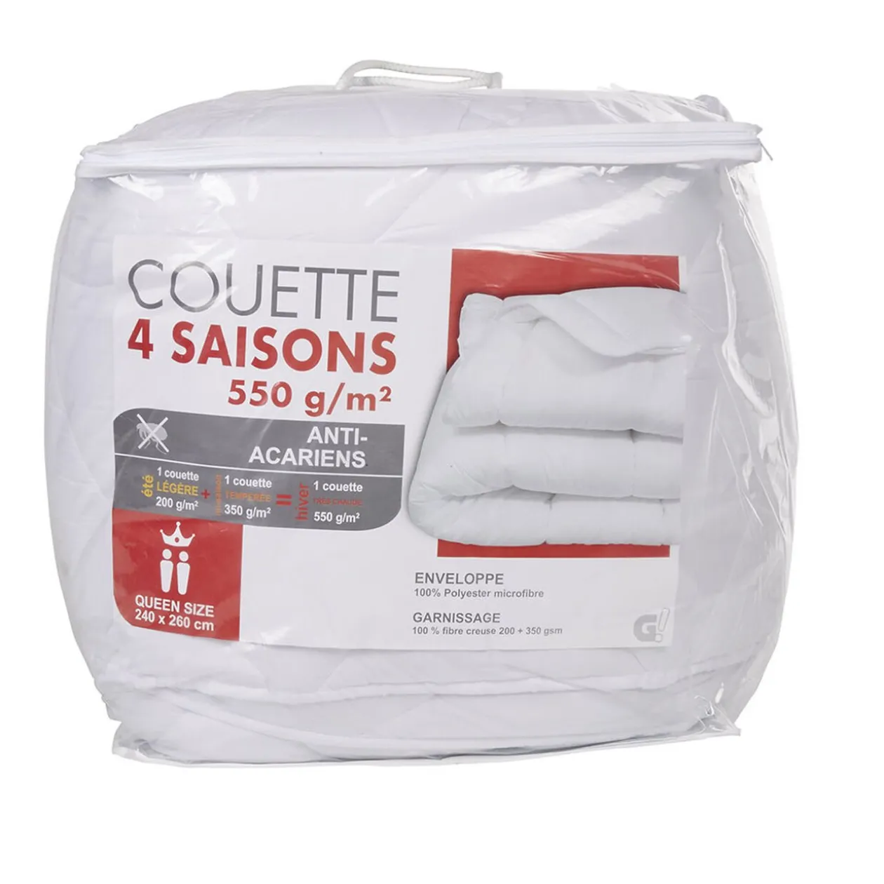 Couette pour 2 personnes 4 saisons 240x260