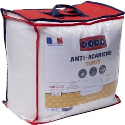 Couette tempérée DODO 2 personnes anti-acariens blanche 240x220cm