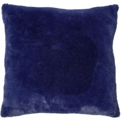 Coussin 1 face fourrure synthétique 1 face polyester uni 40x40 cm