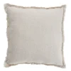 Coussin à franges carré beige