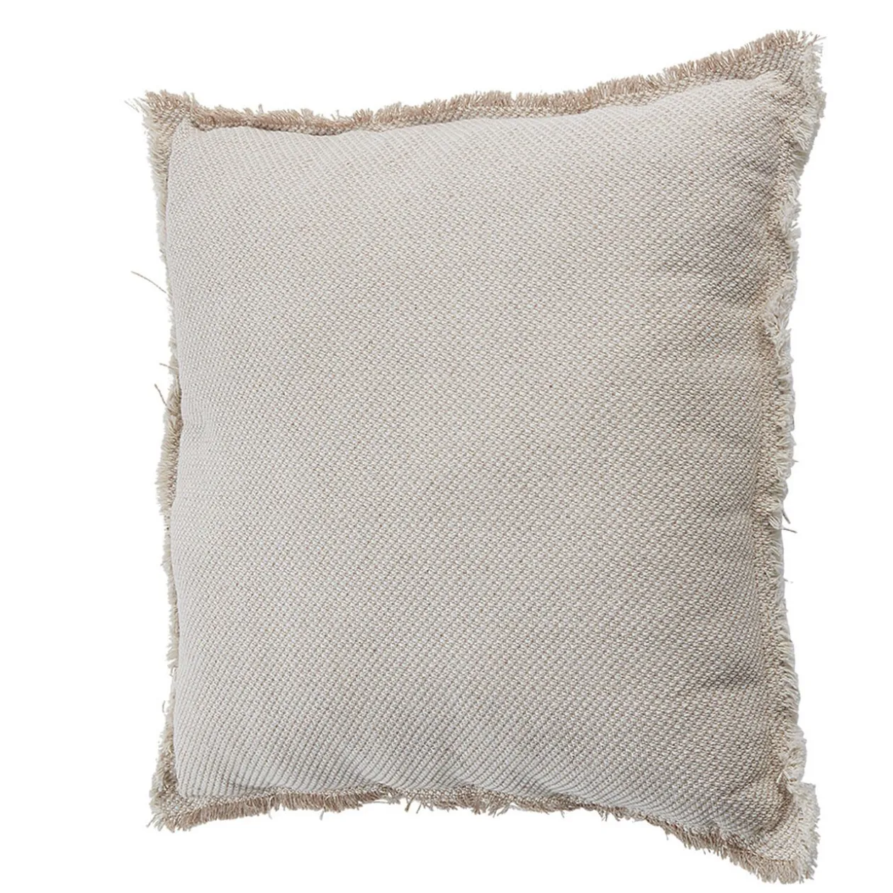 Coussin à franges carré beige
