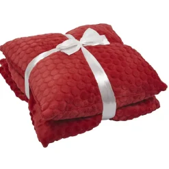 Coussin + plaid motif embossé