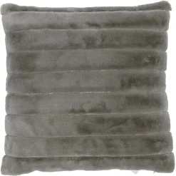 Coussin beige effet fourrure