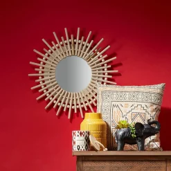 Coussin beige motif ethnique