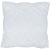 Coussin blanc pailletté effet fourrure
