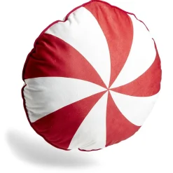 Coussin bonbon rouge et blanc Ø40cm