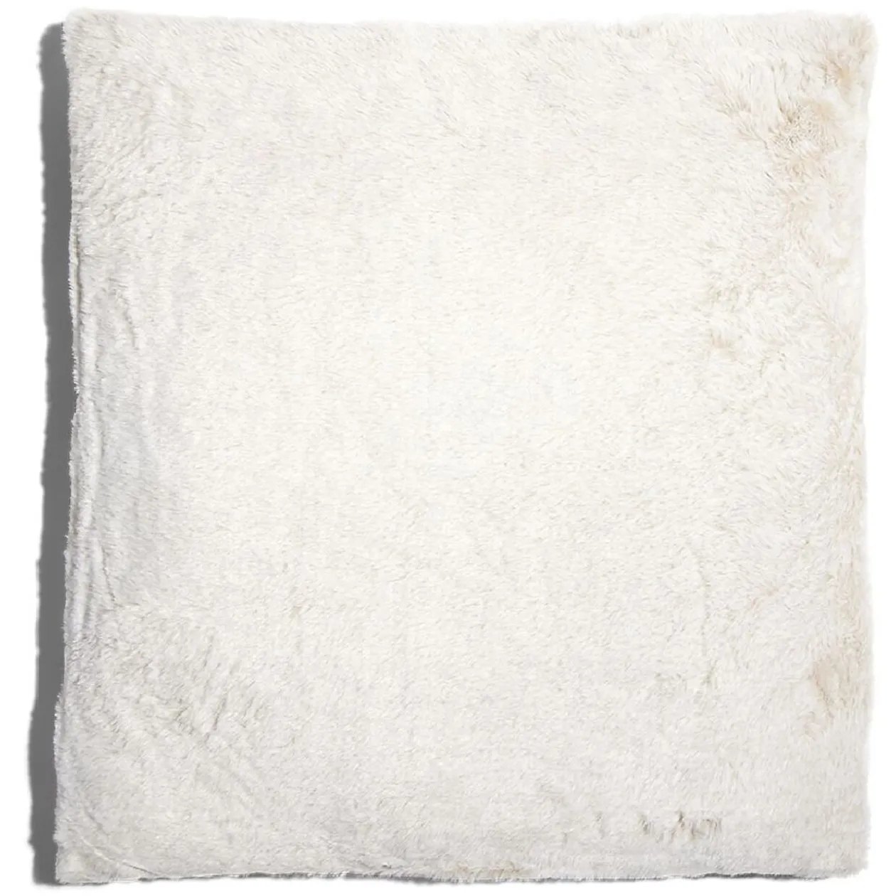 Coussin carré 1 face imitation fourrure beige 45x45cm