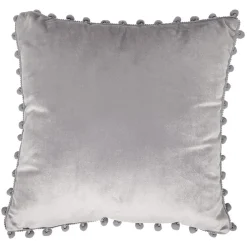 Coussin carré à pompons 40x40 cm