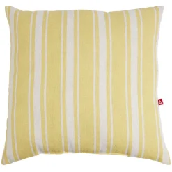 Coussin carré bayadère jaune et blanc 40x40cm