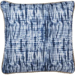 Coussin carré bleu et blanc coton design cyclade