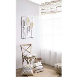 Coussin carré brodé berbère franges 40x40 cm