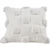 Coussin carré écru motif tufté carré 40x40cm