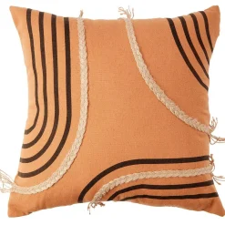 Coussin carré décor jute brodé 40x40 cm