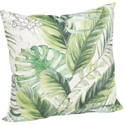 Coussin carré feuille coton