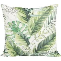 Coussin carré feuille coton