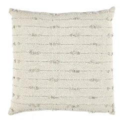 Coussin carré fil brillant blanc écru