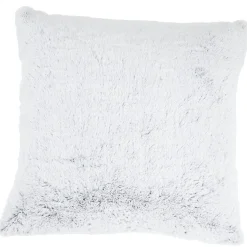 Coussin carré imitation fourrure gris