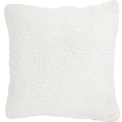 Coussin carré imitation peau de mouton blanc