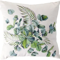 Coussin carré imprimé feuillage vert et blanc 45x45cm