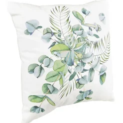 Coussin carré imprimé feuillage vert et blanc 45x45cm