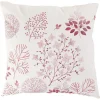 Coussin carré imprimé floral rose et blanc 45x45cm