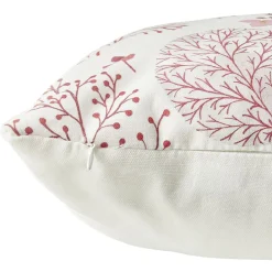 Coussin carré imprimé floral rose et blanc 45x45cm