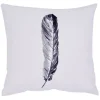 Coussin carré motif plume coton