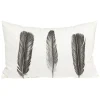 Coussin carré motif plume coton