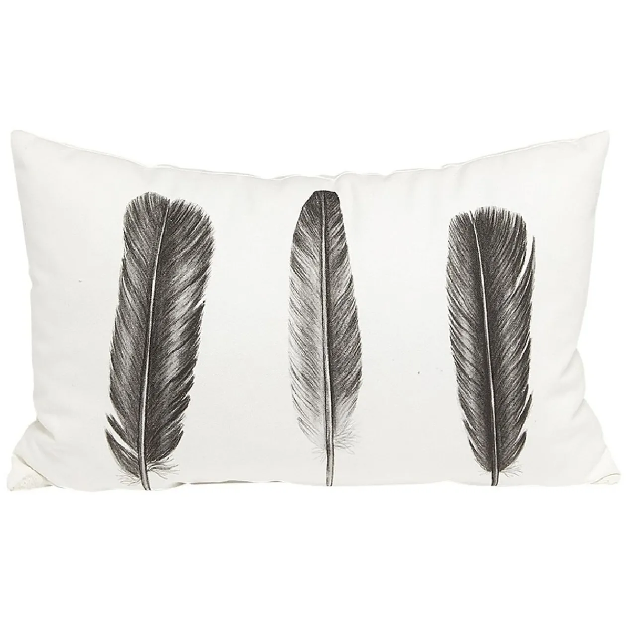 Coussin carré motif plume coton