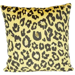 Coussin carré polyester imprimé léopard 40x40 cm
