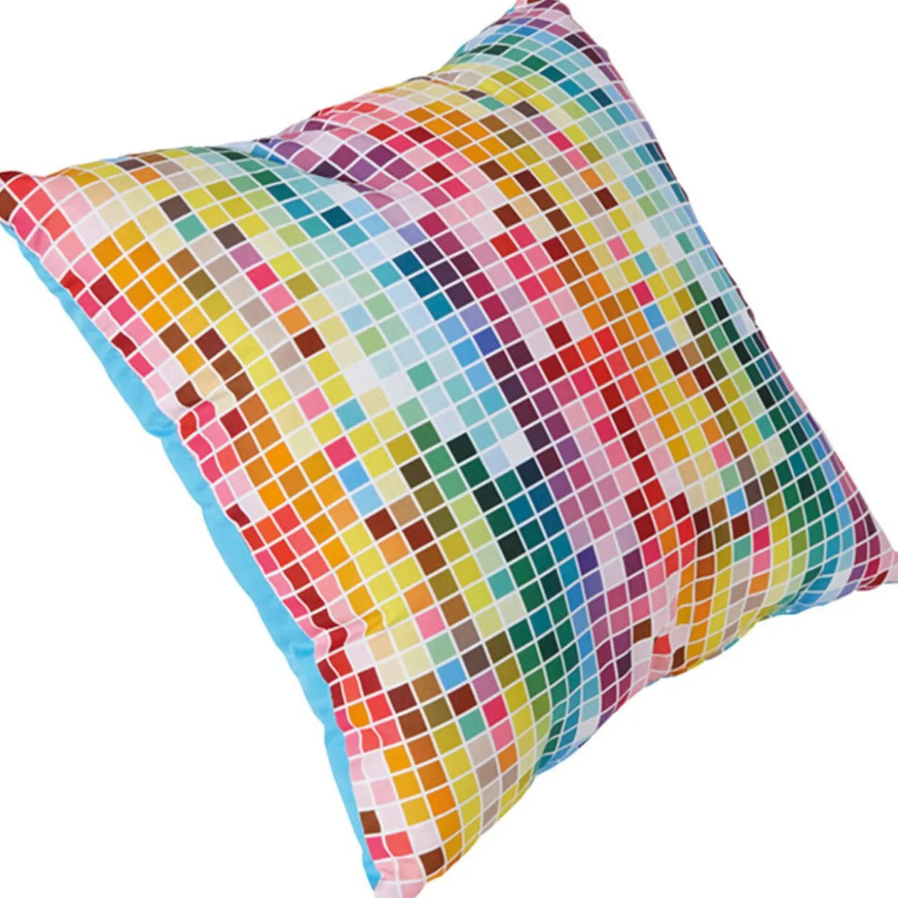Coussin carreaux multicolores
