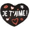 Coussin coeur noir je t'aime