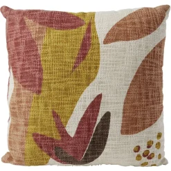 Coussin déco art floral 45x45cm orange