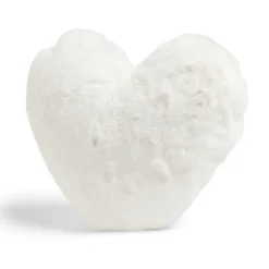 Coussin déco coeur 40x30cm polyester gris ou blanc