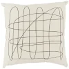 Coussin déco dessin 45x45cm beige et noir