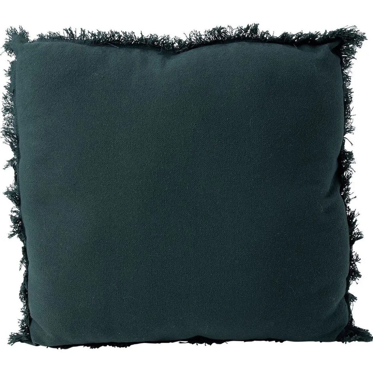 Coussin déco franges 45x45cm vert
