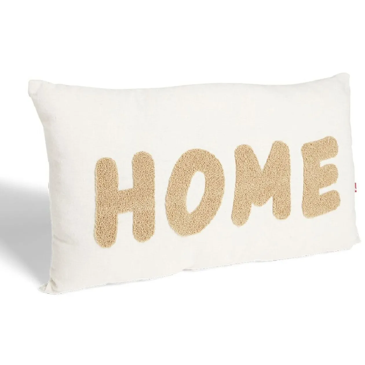 Coussin déco rectangulaire "Home" beige et taupe 30x50cm