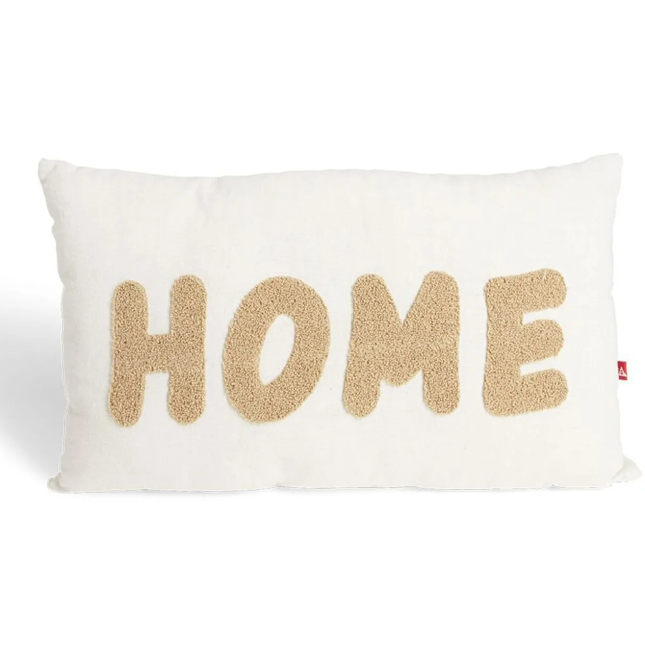 Coussin déco rectangulaire "Home" beige et taupe 30x50cm