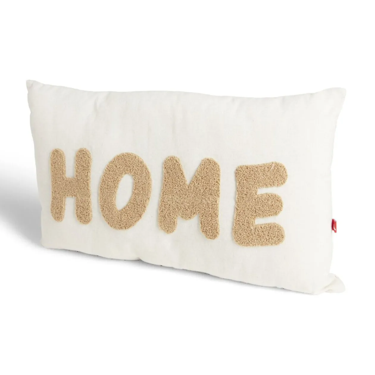 Coussin déco rectangulaire "Home" beige et taupe 30x50cm