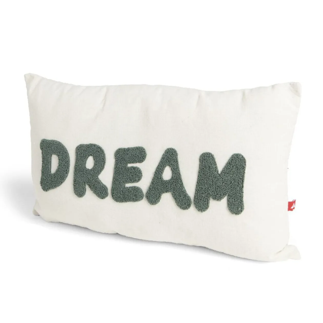 Coussin déco rectangulaire "Dream" beige et bleu canard 30x50cm