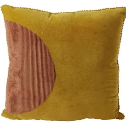 Coussin déco sun côtelé 45x45cm orange