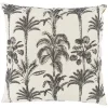 Coussin déco tropical 45x45cm beige et noir