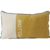 Coussin déco 30x50cm bicolore jaune et beige