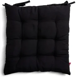 Coussin de chaise noir 40x40cm à nouettes