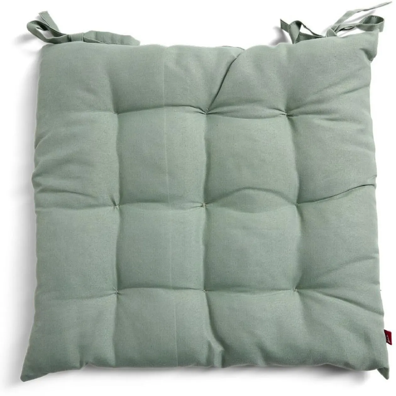 Coussin de chaise vert 40x40cm à nouettes