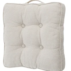 Coussin de sol carré beige à poignée