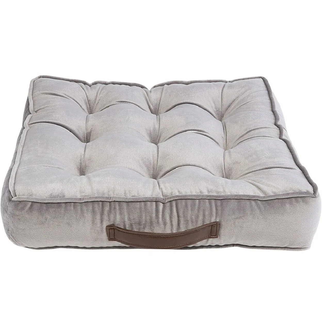 Coussin de sol carré velours couleur uni